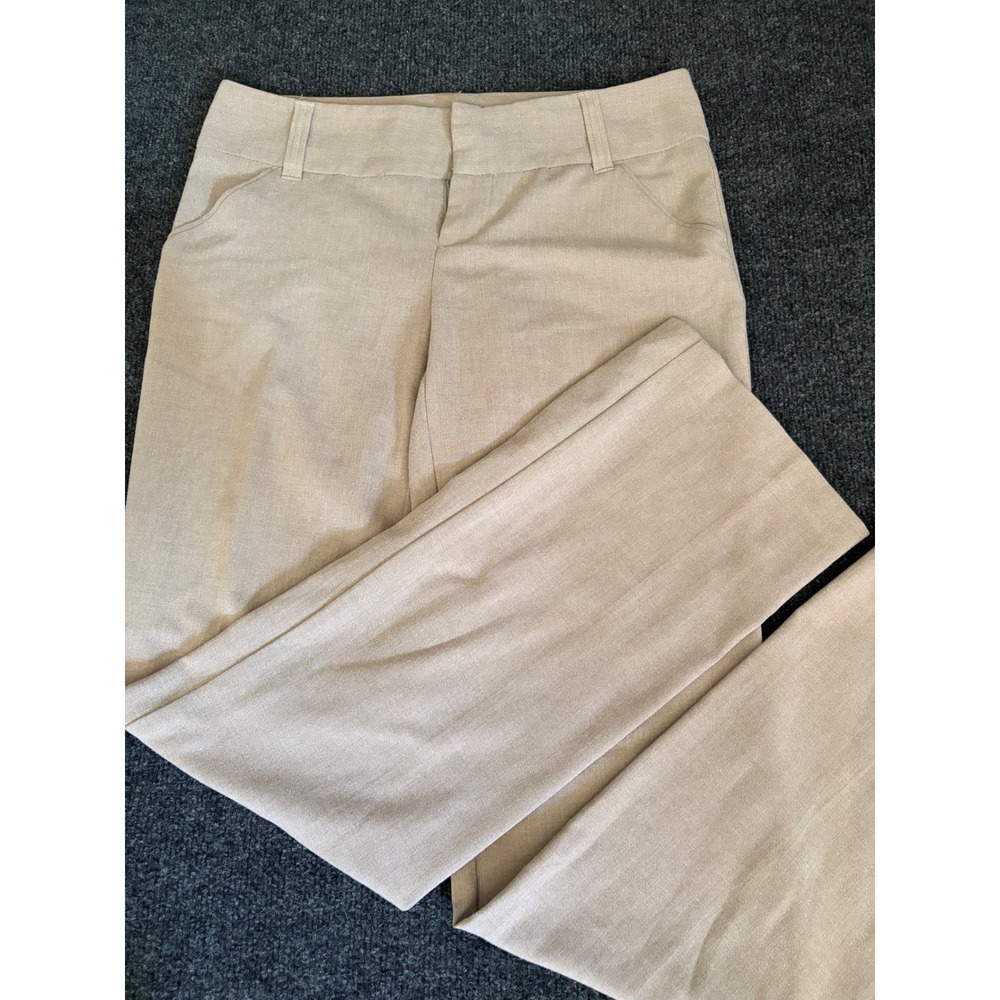 Daisy Fuentes Tan Beige Wide Leg Dress Pants Trousers Size 4 Office Career